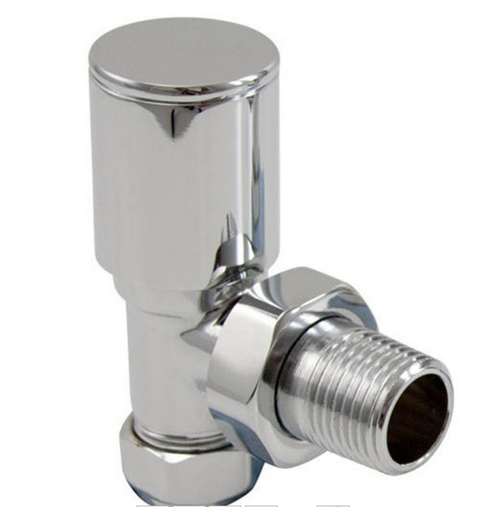 Platinum Round Angled Manual Radiator Valves