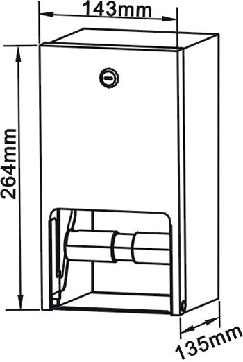 Twin Roll Toilet Roll Dispenser Drawing