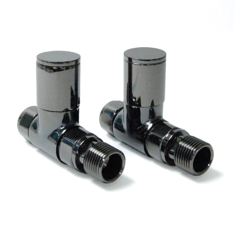 Platinum Round Straight Manual Radiator Valves Black Nickel