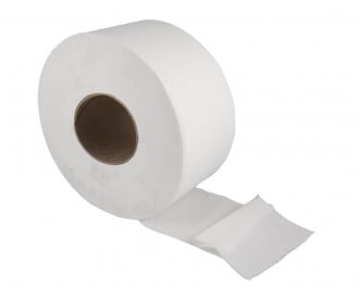 2 Ply White Mini Jumbo Toilet Roll 3" Core
