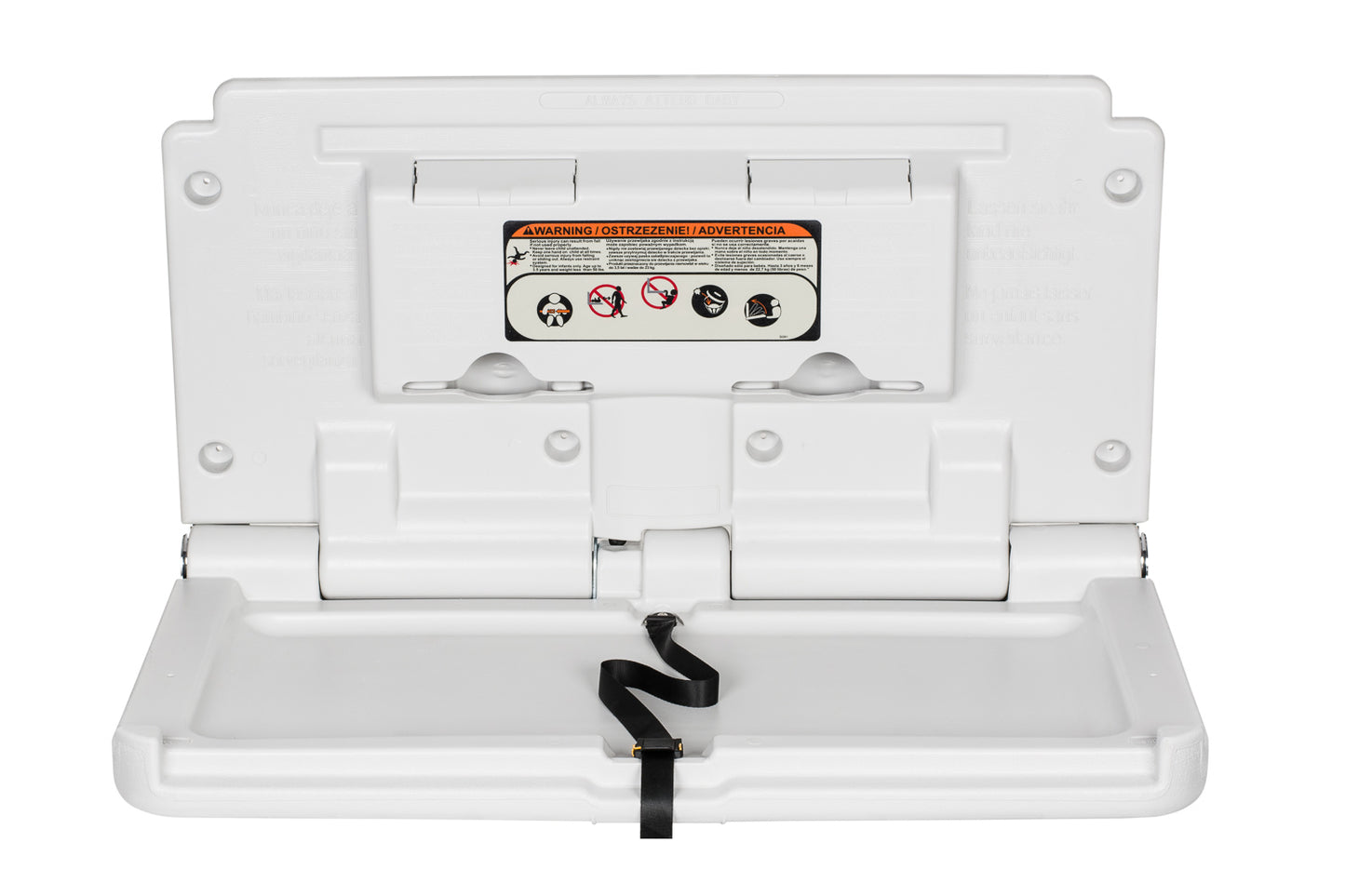 Safe Hands Horizontal Baby Changing Table Wall Mounted