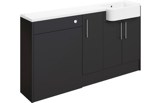 Atlas 1542mm Basin  WC & 1 Door Unit Pack (RH) - Matt Graphite Grey