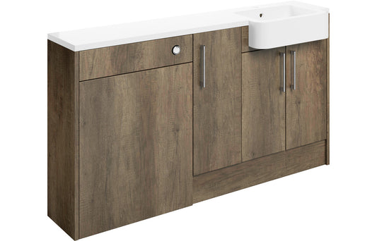 Atlas 1542mm Basin  WC & 1 Door Unit Pack (RH) - Nebraska Oak