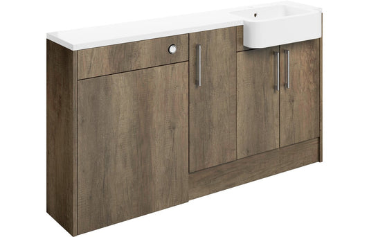 Atlas 1542mm Basin  WC & 1 Door Unit Pack (LH) - Nebraska Oak