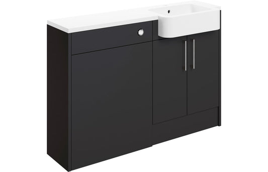 Atlas 1242mm Basin & WC Unit Pack (LH) - Matt Graphite Grey
