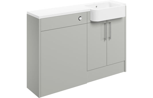 Atlas 1242mm Basin & WC Unit Pack (LH) - Light Grey Gloss