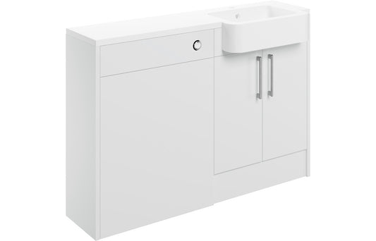 Atlas 1242mm Basin & WC Unit Pack (RH) - White Gloss