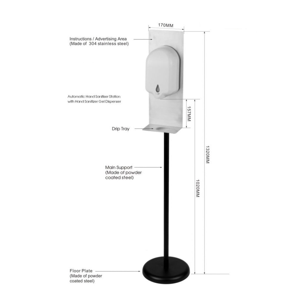 Automatic Hand Sanitising Dispenser Station