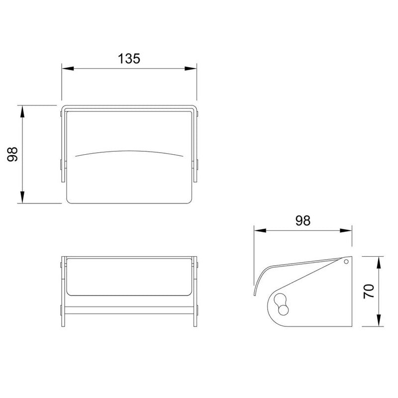 Dolphin Single Stainless Steel Toilet Roll Holder
technical