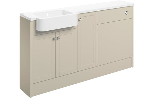 Badar 1542mm Basin  WC & 1 Door Unit Pack (LH) - Matt Latte