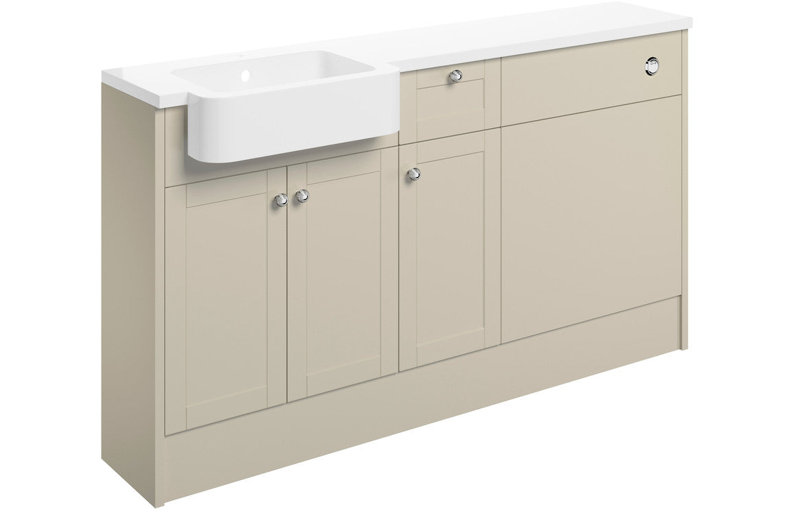 Badar 1542mm Basin WC & 1 Drawer 1 Door Unit Pack (RH) - Matt Latte