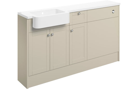 Badar 1542mm Basin  WC & 1 Drawer  1 Door Unit Pack (LH) - Matt Latte