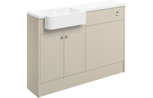 Badar 1242mm Basin & WC Unit Pack (LH) - Matt Latte