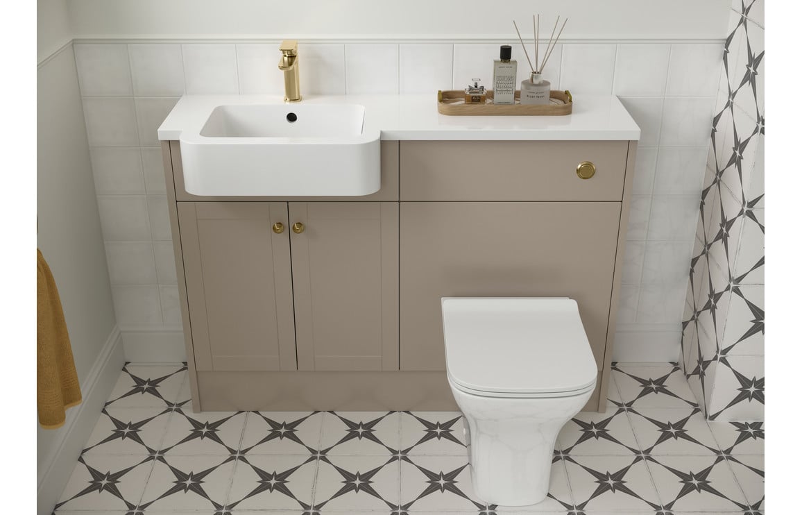 Badar 1542mm Basin WC & 1 Drawer 1 Door Unit Pack (LH) - Matt Latte