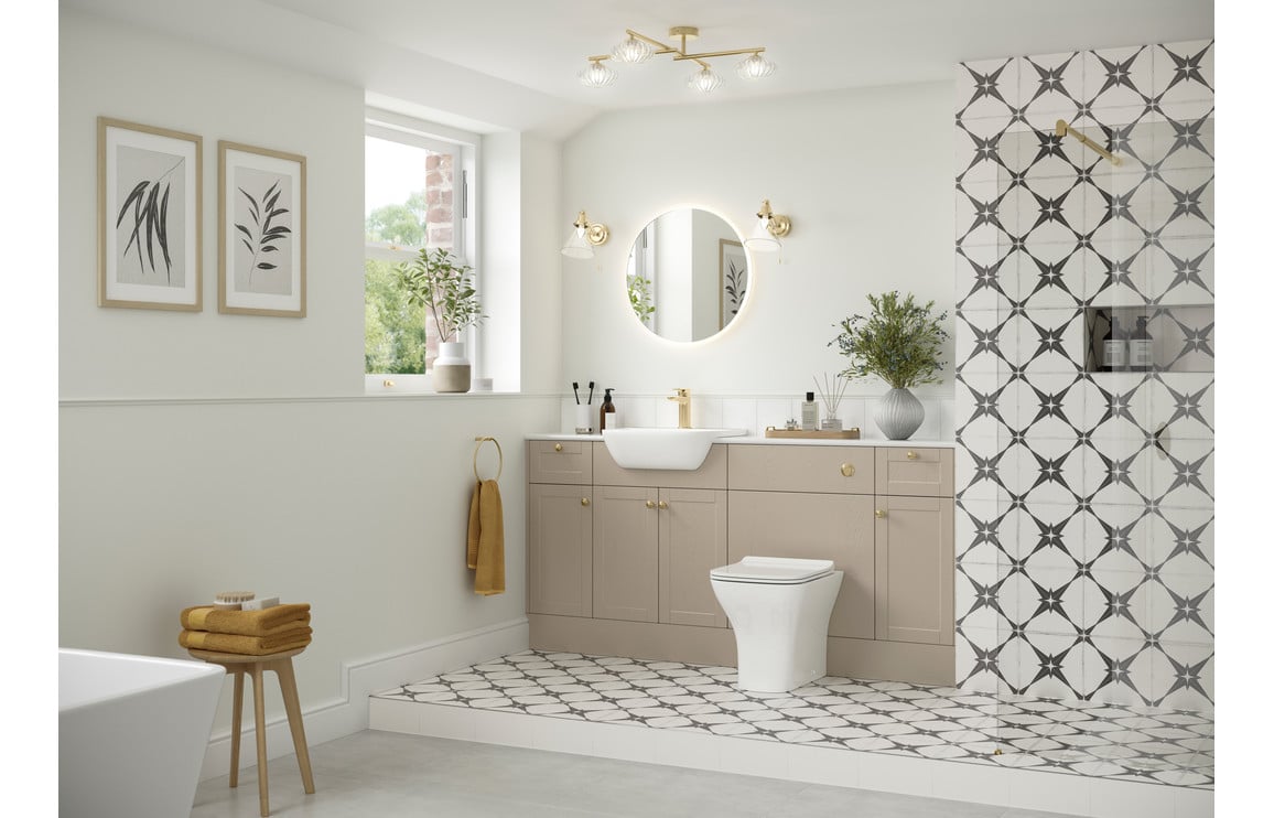 Badar 1542mm Basin WC & 1 Drawer 1 Door Unit Pack (LH) - Matt Latte