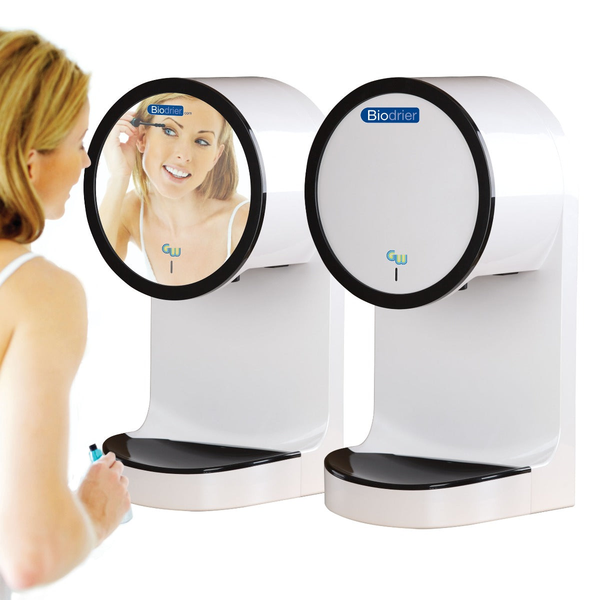 BGW07 Hand Dryers Bidrier available in 2 finishes white or mirror