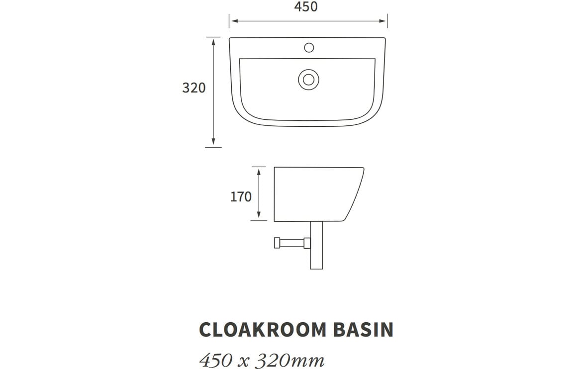 Mahina 450x320mm 1TH Cloakroom Basin & Brushed Brass Bottle Trap