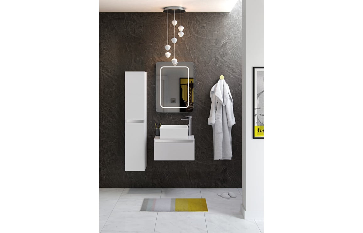 Cordelia 800mm 1 Drawer Wall Hung Basin Unit (No Top) - White Gloss