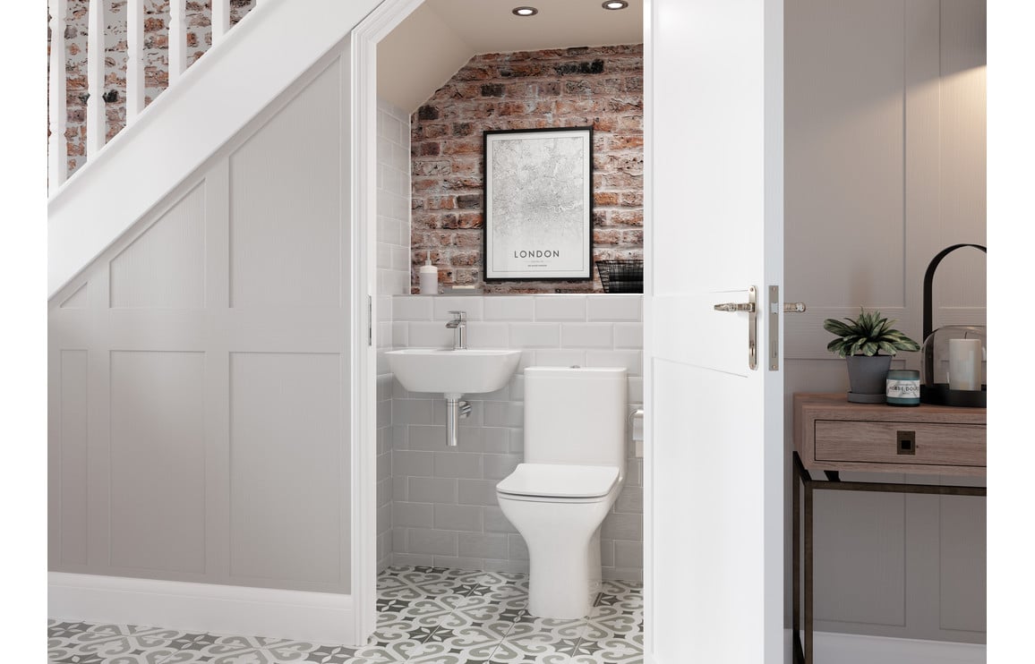 Mahina 450x320mm 1TH Cloakroom Basin & Black Bottle Trap
