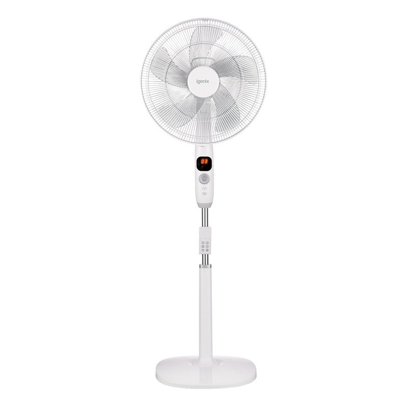 Igenix 16" Digital DC Motor Pedestal Fan - White