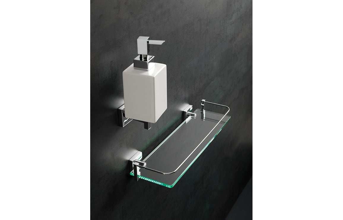 Izar Wall Mounted Soap Dispenser - Chrome & White