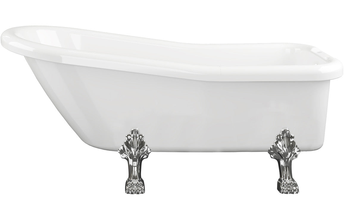 Visata Freestanding 1530x670x760mm 2TH Bath w/Feet - White