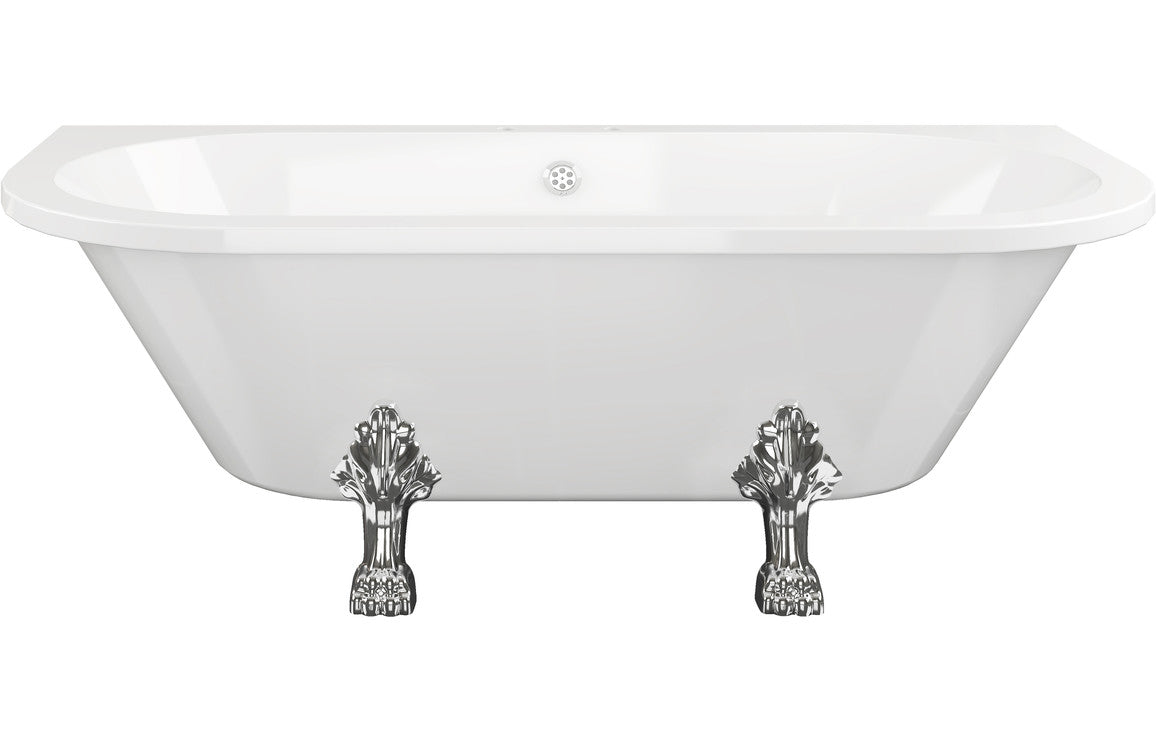 Sidra Freestanding Back To Wall 1700x800x600mm 2TH Bath w/Feet - White