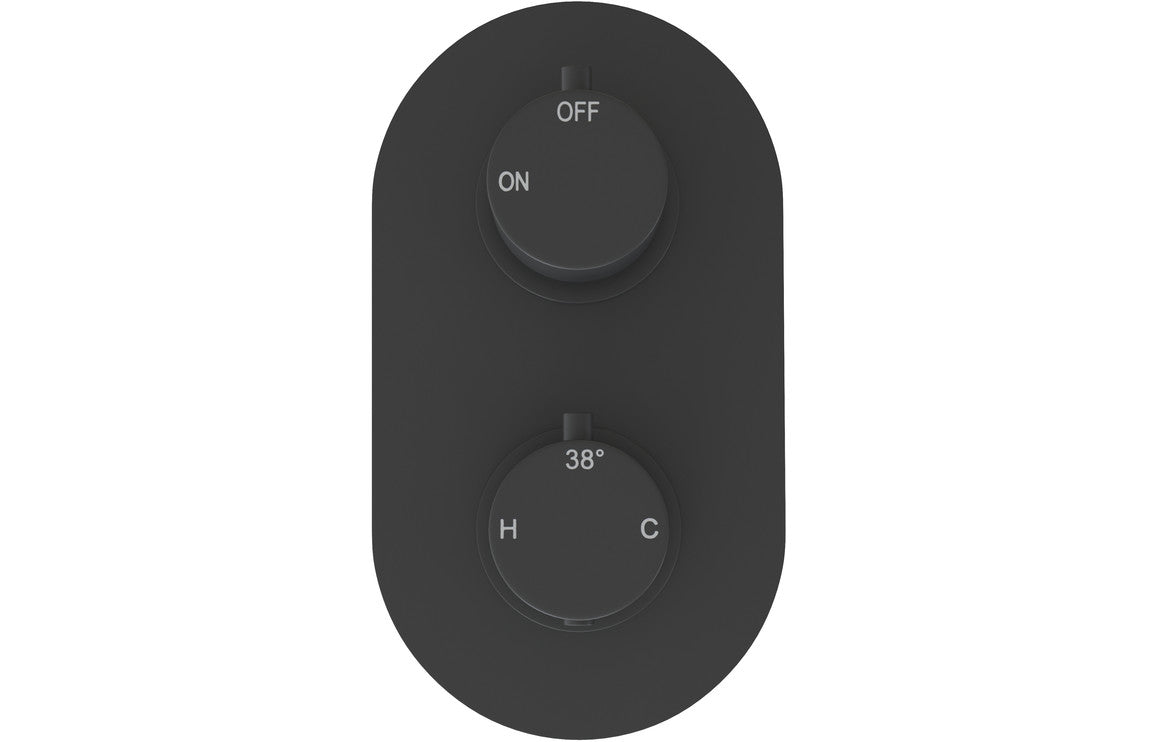 Two Outlet Twin Shower Valve - Matt Black