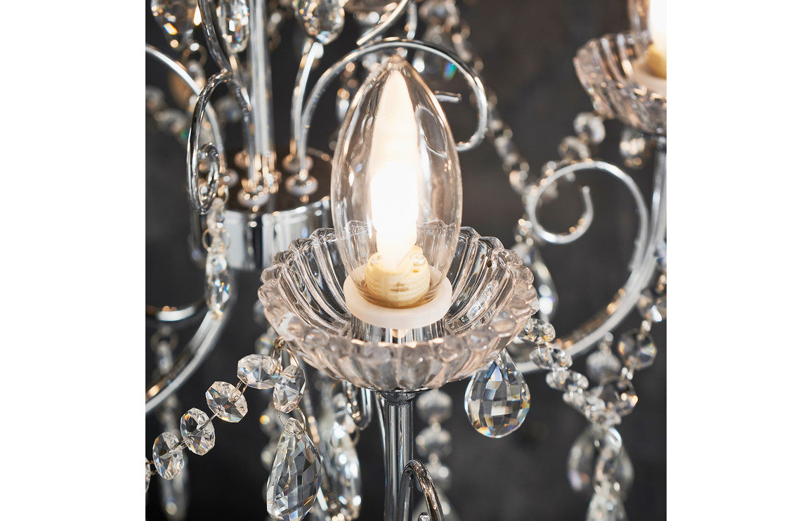 Pavo 5 Arm Chandelier Ceiling Light - Chrome