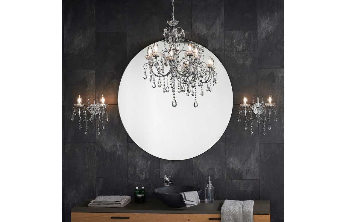 Pavo 2 Arm Chandelier Wall Light - Chrome