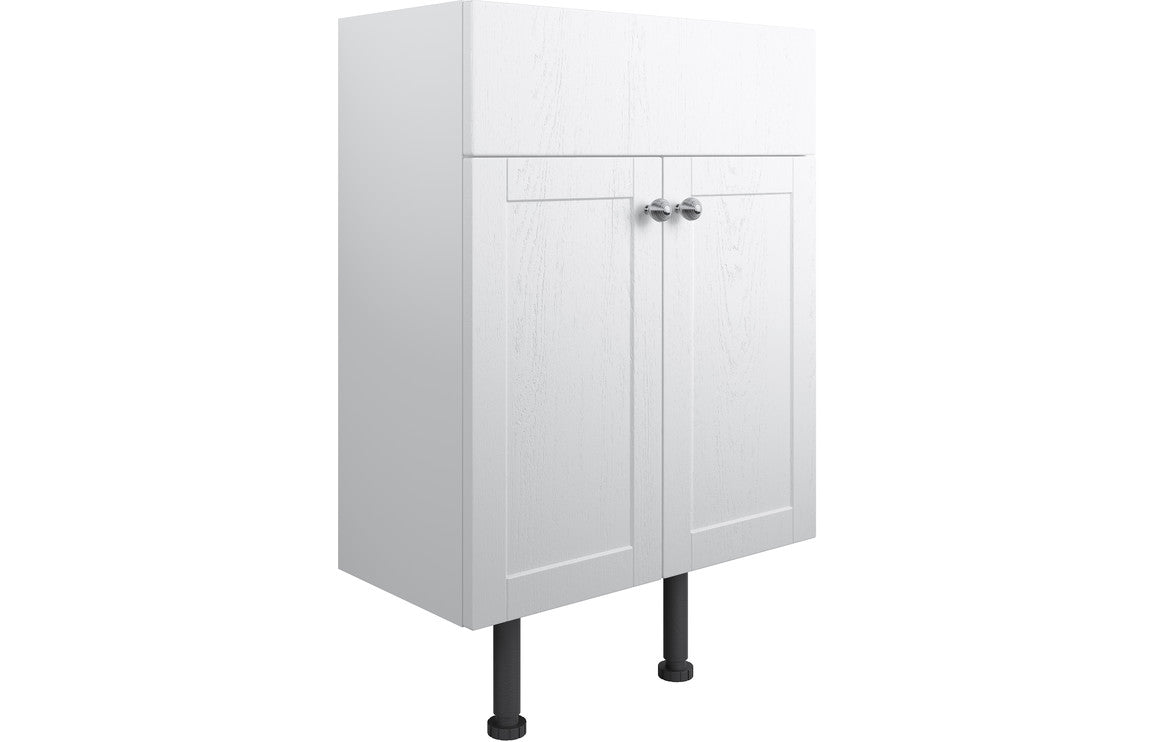 Badar 500mm 2 Door Basin Unit - Satin White Ash