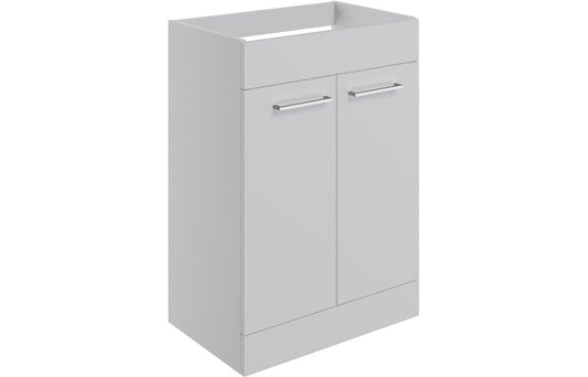 Vesper 590mm Floor Standing 2 Door Basin Unit (No Top) - Grey Gloss