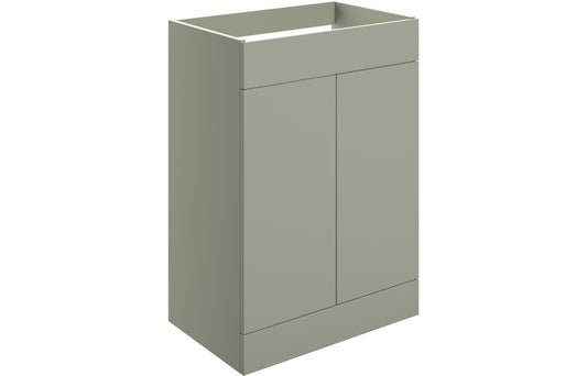 Stella 590mm Floor Standing 2 Door Basin Unit (No Top) - Matt Olive Green