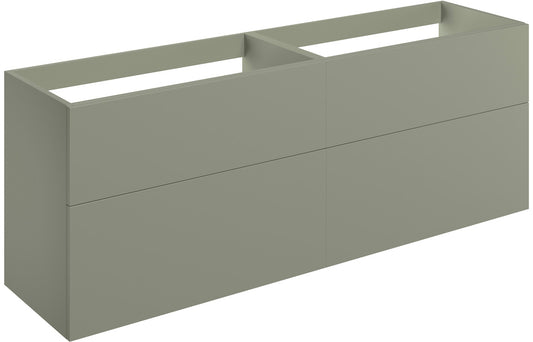 Stella 1180mm Wall Hung 4 Drawer Basin Unit (No Top) - Matt Olive Green