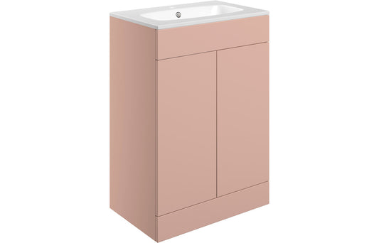 Stella 615mm Floor Standing 2 Door Basin Unit & Basin - Matt Antique Rose