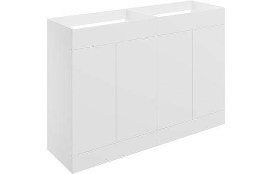 Stella 1180mm Floor Standing 4 Door Basin Unit (No Top) - Matt White
