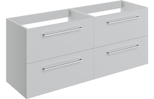 Vesper 1180mm Wall Hung 2 Drawer Basin Unit Run (No Top) - Grey Gloss