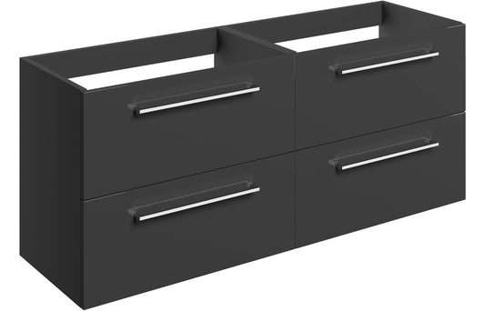Vesper 1180mm Wall Hung 2 Drawer Basin Unit Run (No Top) - Anthracite Gloss