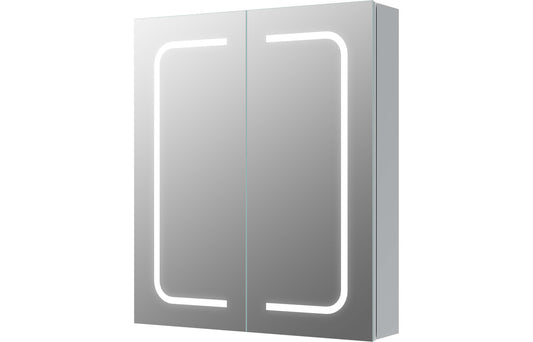 Rhea 600mm 2 Door Front-Lit LED Mirror Cabinet