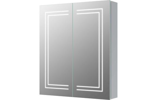 Shaula 600mm 2 Door Front-Lit LED Mirror Cabinet