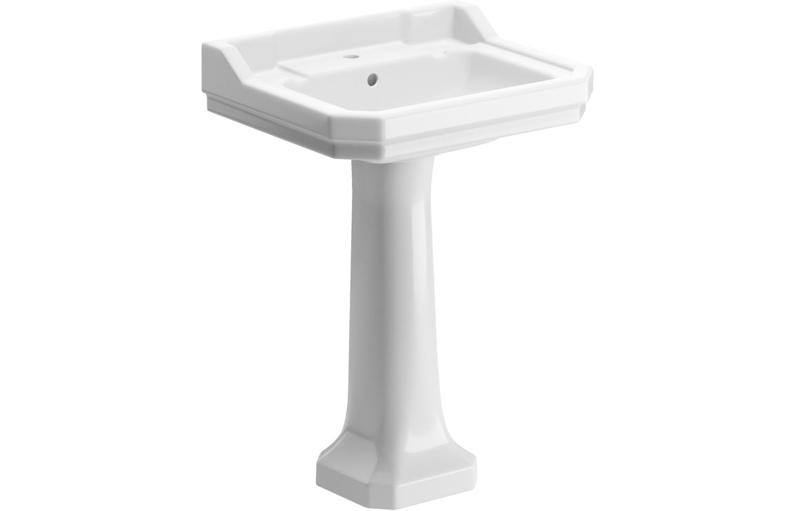 Solaris 600x500mm 1TH Basin & Full Pedestal