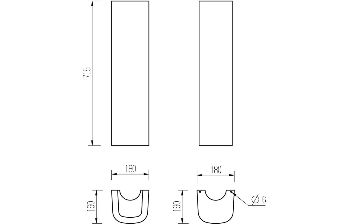 Orpheus 555x430mm 1TH Basin & Full Pedestal