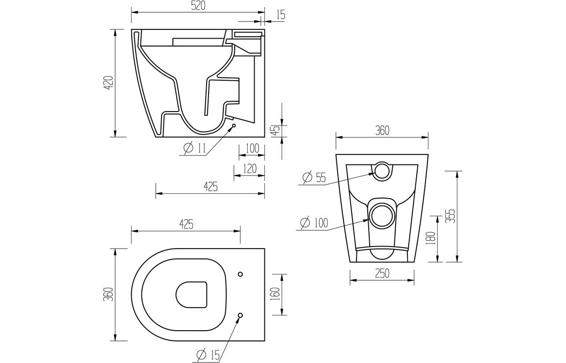 Cresida Rimless Back To Wall WC & Soft Close Seat