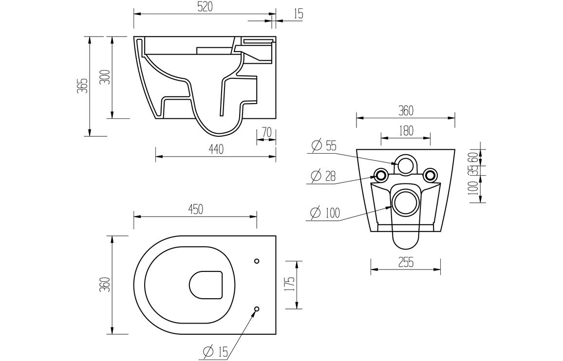 Cresida Rimless Wall Hung WC & Soft Close Seat