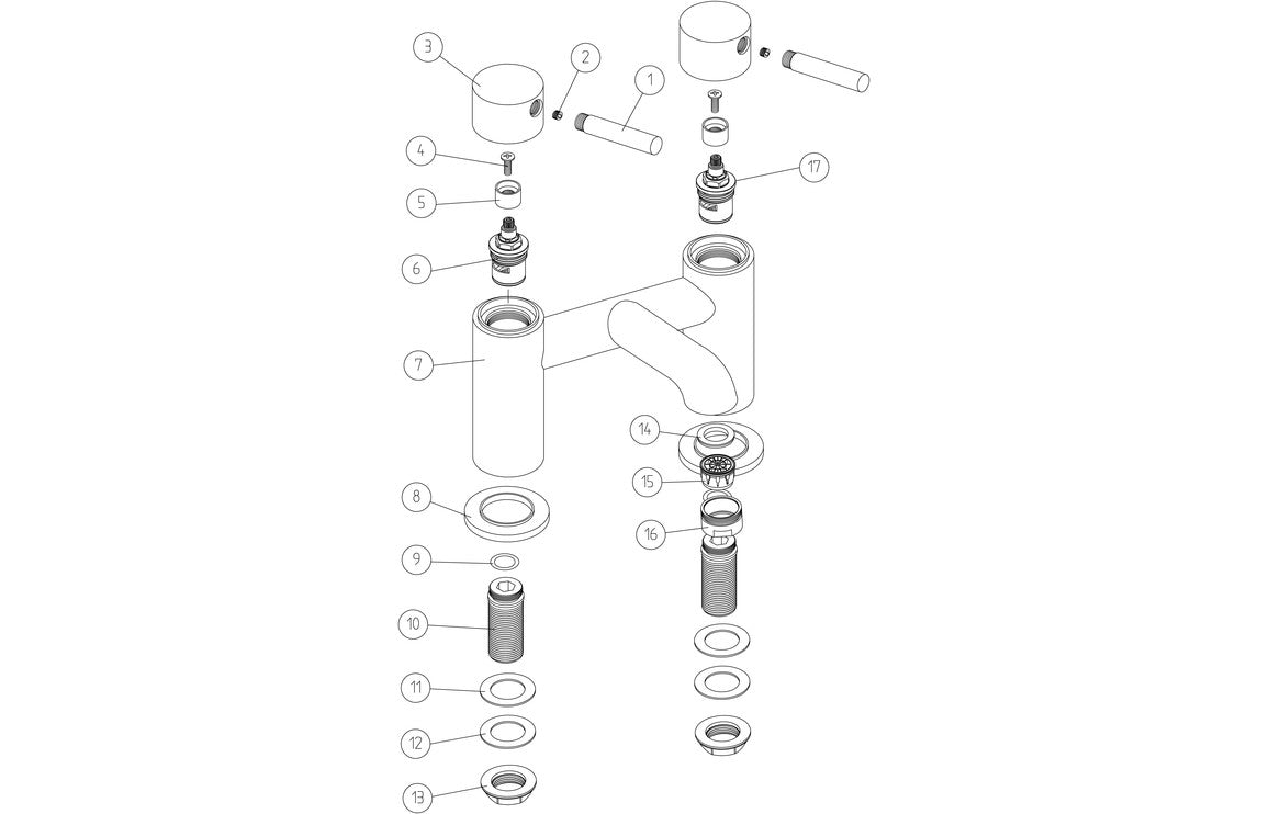 Lumos Tall Basin Mixer - Chrome
