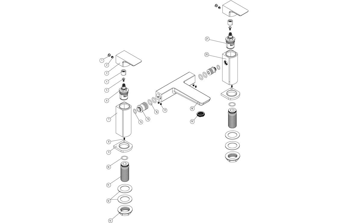 Sol Bath/Shower Mixer & Bracket - Chrome