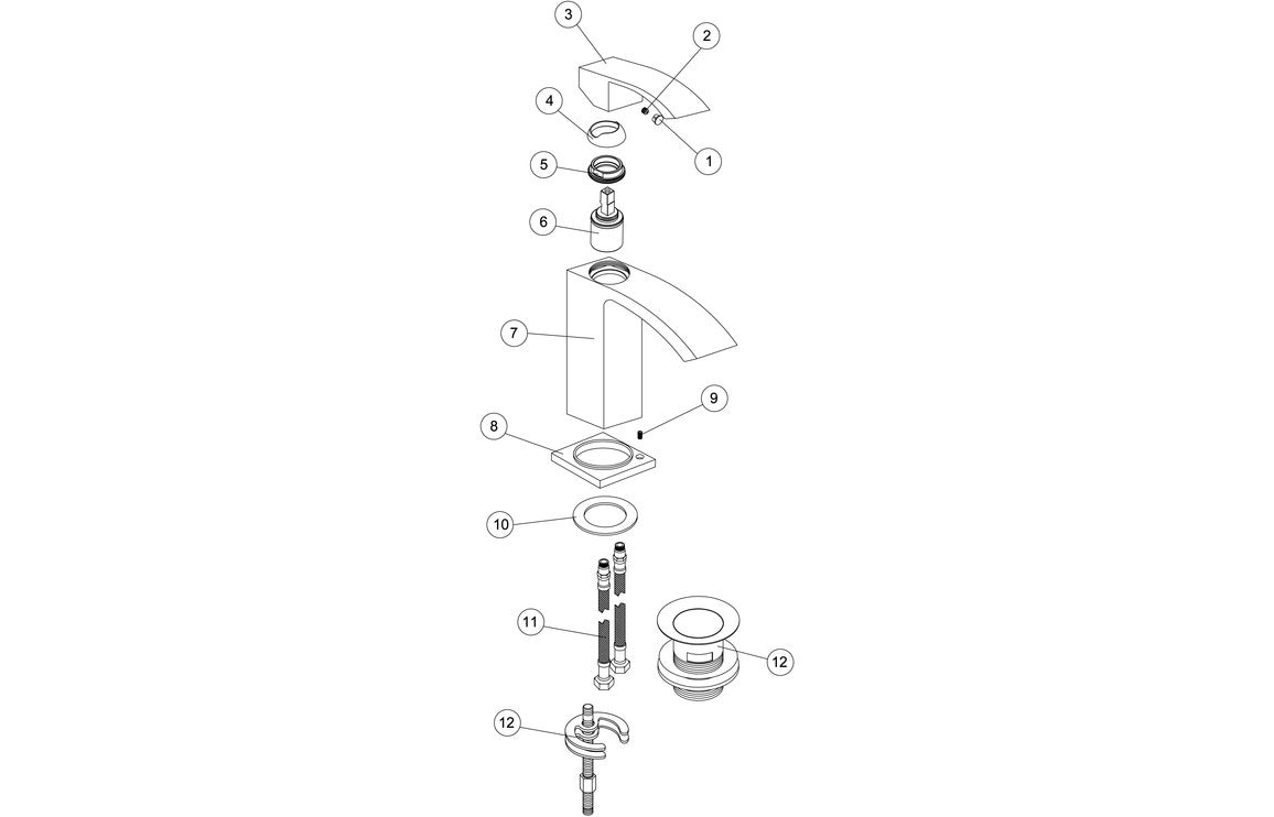 Alula Basin Mixer - Chrome