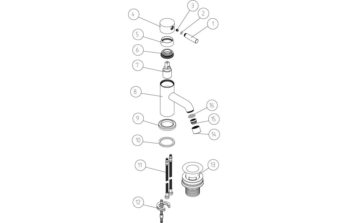 Lumos Basin Mixer & Waste - Chrome