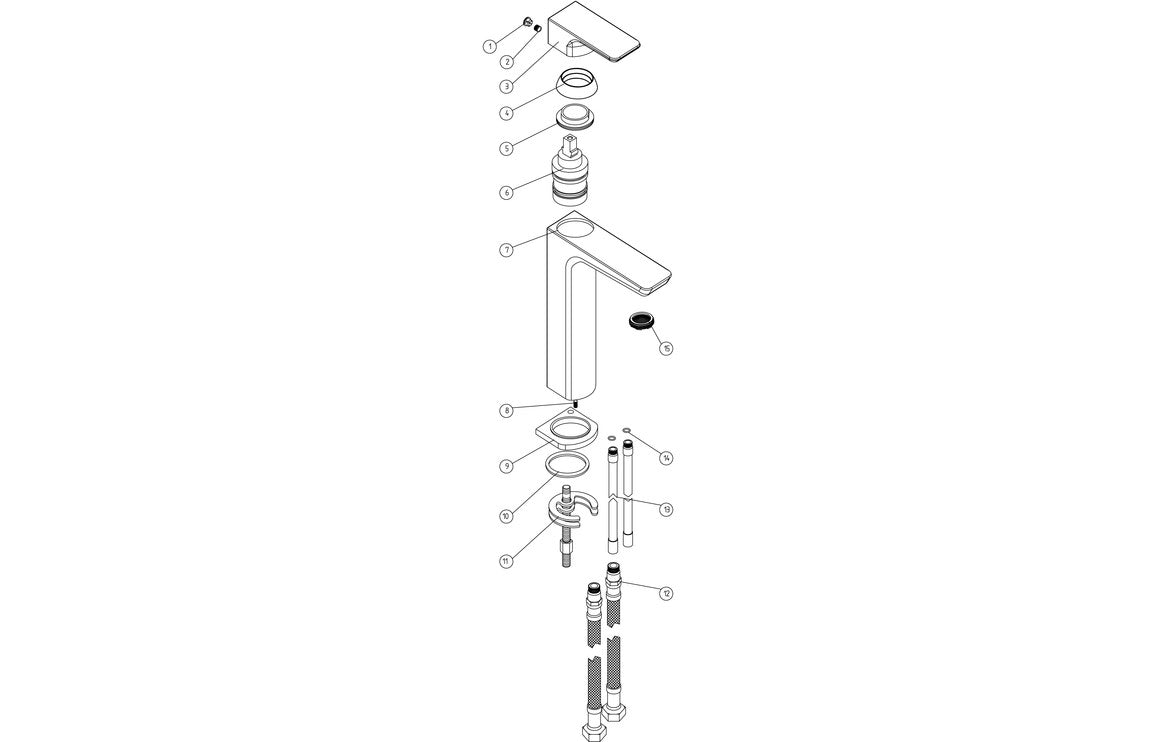 Amaris Cloakroom Basin Mixer & Waste - Matt Black