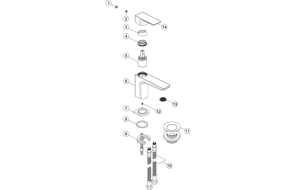 Amaris Basin Mixer & Waste - Brushed Brass